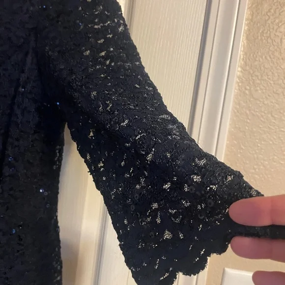 Alex Evenings Navy Long Sleeve Dress - Picture 5 of 6